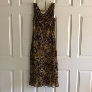 Maggy London Cowl-neck cheetah print dress